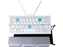 (blanco) Teclado Inalámbrico Plegable, Recargable, Compatible Con Teléfonos Móviles Y Ipads.