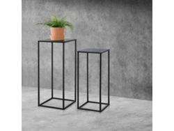 Mesa Lateral [EN.CASA] Barbaricina  (Negro - Metal, Resistente A Los Arañazos - 70 x 30 x 30 cm)