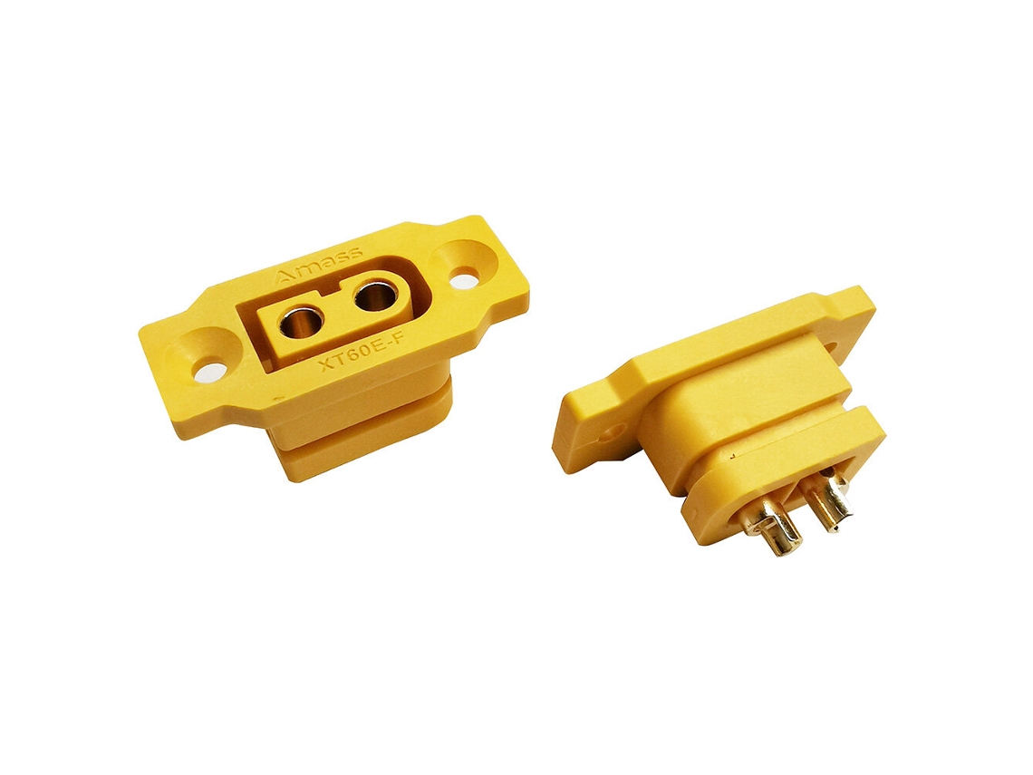 5pcs Amass Xt60e-f Xt60 Female Plug Connector With Fixing Mounting Hole