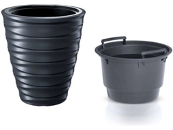 Set 2 Maceteros PROSPERPLAST Freze DBFE (Gris - 29.5x29.5x32 cm)