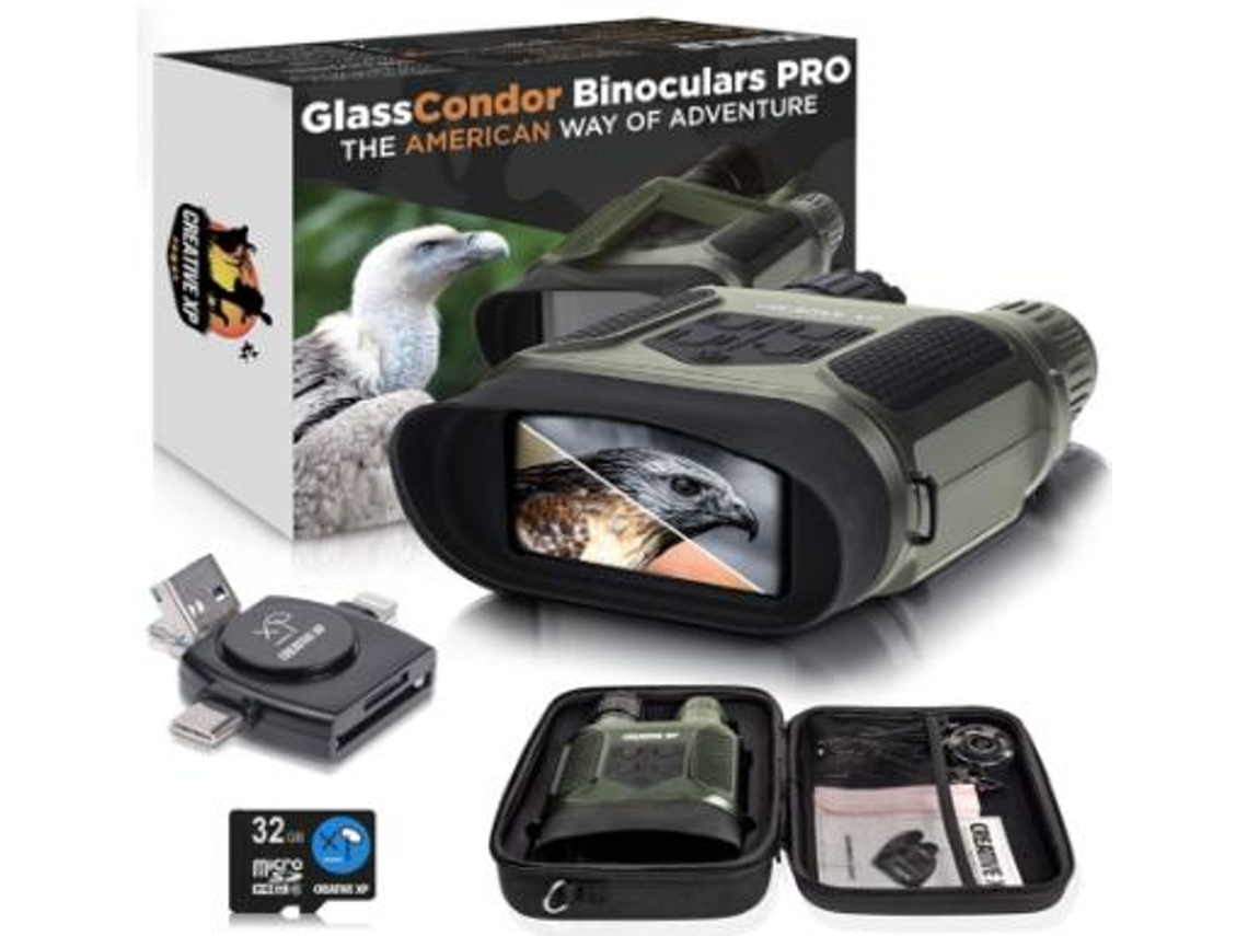 Óculos De Visão Noturna Com Lente Ir Vem Com Cartão De Memória Equipamento Tático Para Caça E Segurança Verde Facpoet