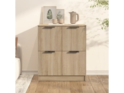 Aparador De Madera Contrachapada Color Roble Sonoma 60x30x70 Cm
