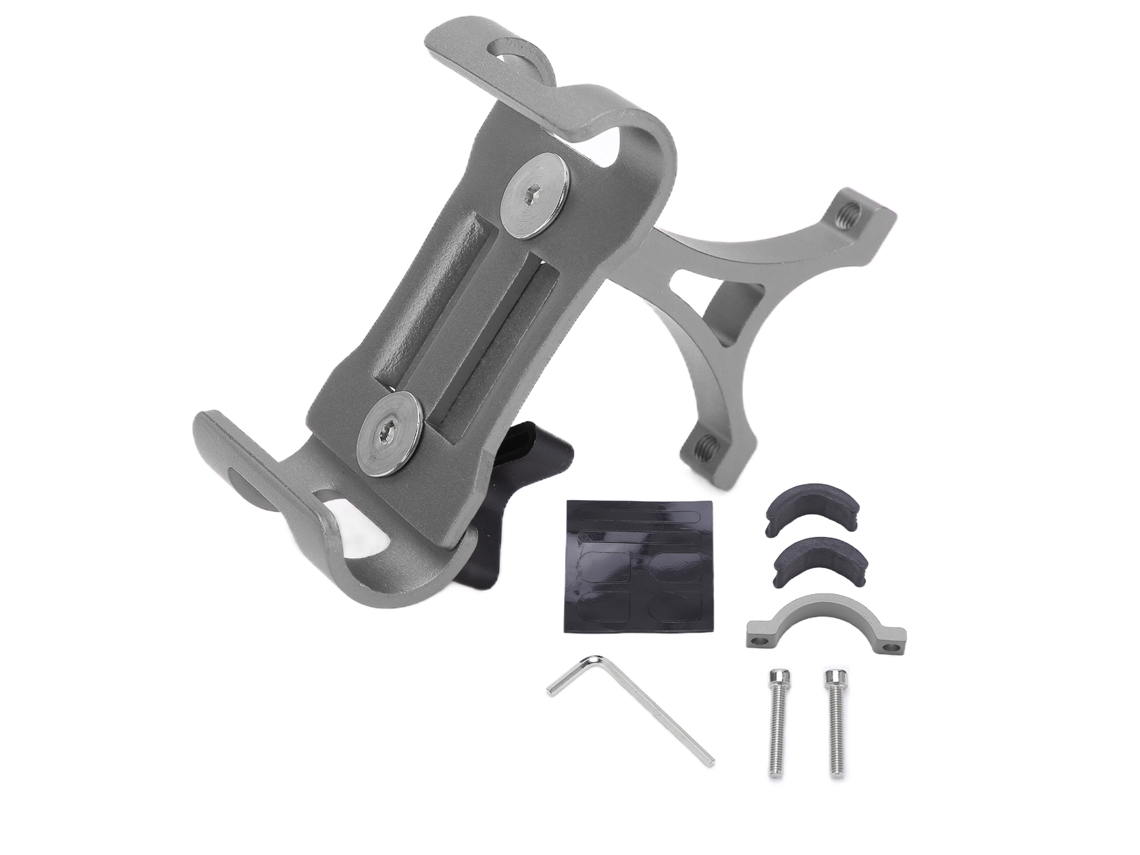 2026-soporte De Teléfono Para Bicicleta Giratorio 360°, Soporte Para Manillar De Bicicleta Para Smartphone De 3.5-6.5 Pulgadas Plata