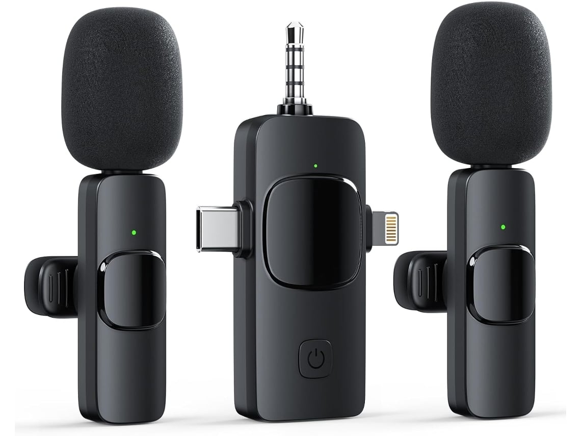 Micrófonos Inalámbricos Para Cámara Android Iphone Usb C Cancelación De Ruido 3 En 1 Gusshious