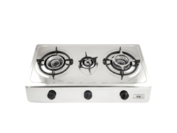 Estufa de gas para interiores NJ-300SD, 3 quemadores, acero inoxidable, portátil, para camping, GLP, 9,45 kW