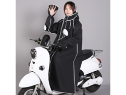 Impermeável Para Adultos, Impermeável A Tempestades Para Caminhada E Ciclismo Com Dupla Aba, Tamanho Xl 155-160cm, Preto 902