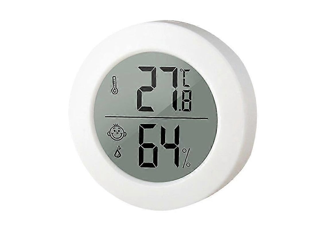 Mini Termómetro Higrómetro Redondo Interior – Lcd Sala, Medidor Humidade Digital