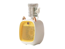 Ventilador portátil, motor sin escobillas ajustable de 3 velocidades, nanopulverizador, batería de 2400 mAh, amarillo Yizhood