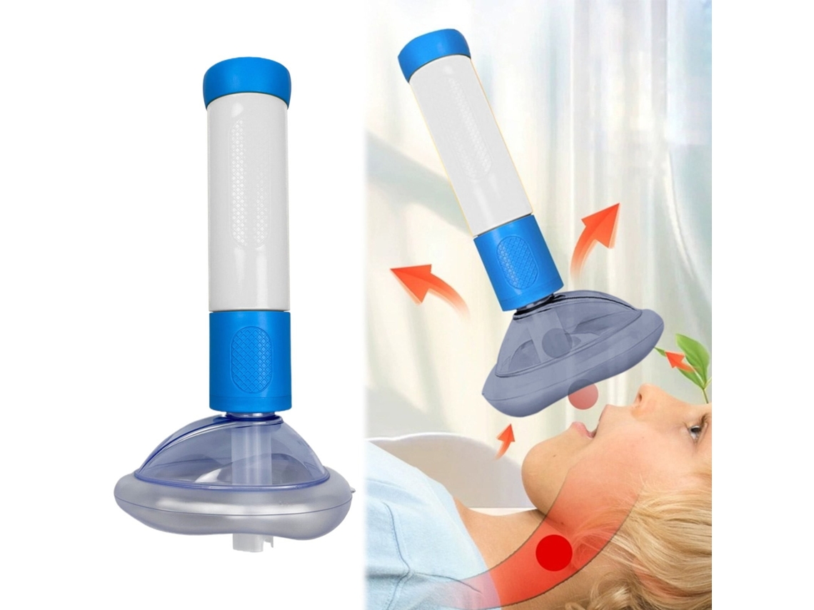 Entrenador de respiración, máscara de primeros auxilios contra la asfixia, dispositivo antiasfixia adecuado para adultos y niños, color azul Siurn