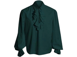 Camisa De Pirata Medieval Para Hombre, Manga Larga, Blusa Steampunk Renacentista, Disfraz Blanco