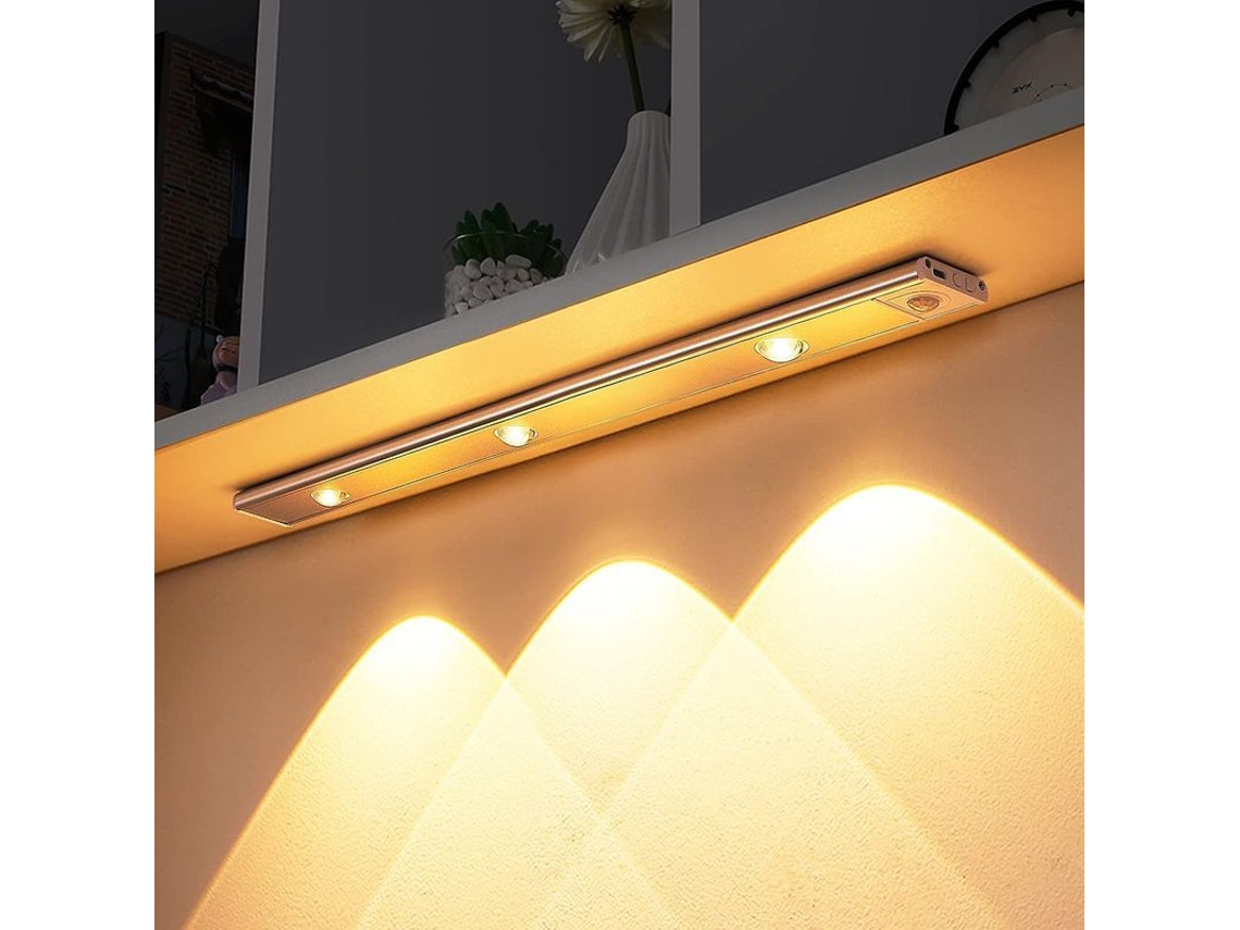 2026-luz Led Con Sensor De Movimiento Para Armarios, Recargable Usb, 40cm, 3 Tonos, Instalación Magnética