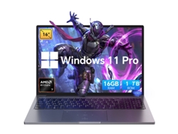 Portátil BLACKVIEW GamiBook 8 (16'' - Ram:32 GB DDR5 1 TB SSD - AMD Ryzen™ 7 7735HS - Windows 11 Pro) Gris