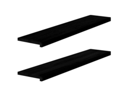 vidaXL Peldaños de escalera 2 uds madera maciza roble marrón oscuro