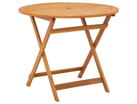 Mesa de jardín VIDAXL Marrón Madera (90x75 cm)