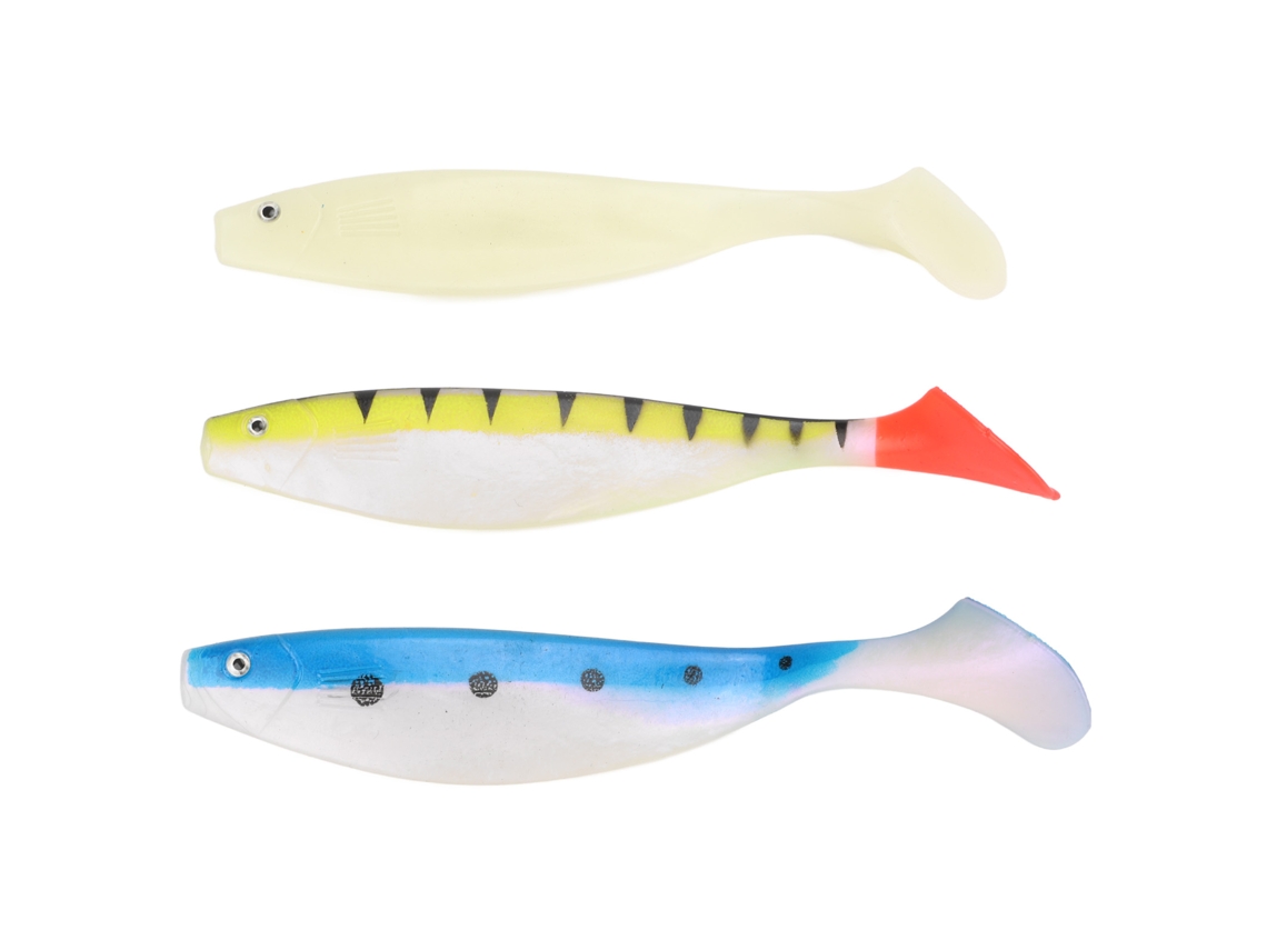 3 Señuelos De Pesca De Silicona Con Cola En T Suave, Imitación, Para Agua Salada Y Dulce, Con Un Diseño Atractivo.