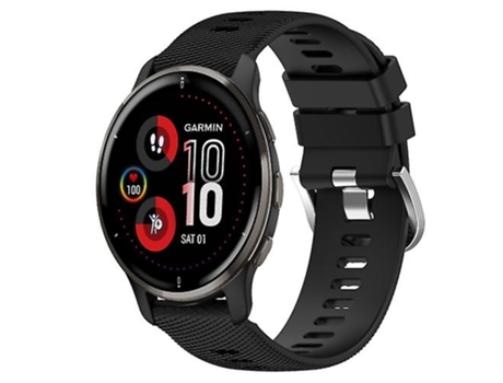 Correa para Garmin Venu 2 Plus 20 mm Correa de reloj de silicona suave de color sólido negro VENISYMLIS