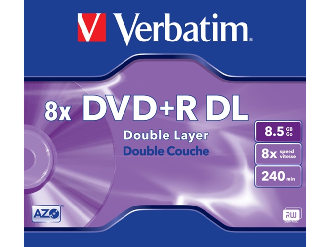 Dvd+R VERBATIM DL 8.5GB UNIT.