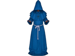 2026-túnica Capucha Monje Medieval Para Hombre Disfraz Cosplay Halloween Carnaval Fiesta L Azul
