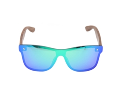 Gafas de sol polarizadas de alta gama de una sola pieza de madera de bambú verde mercurio