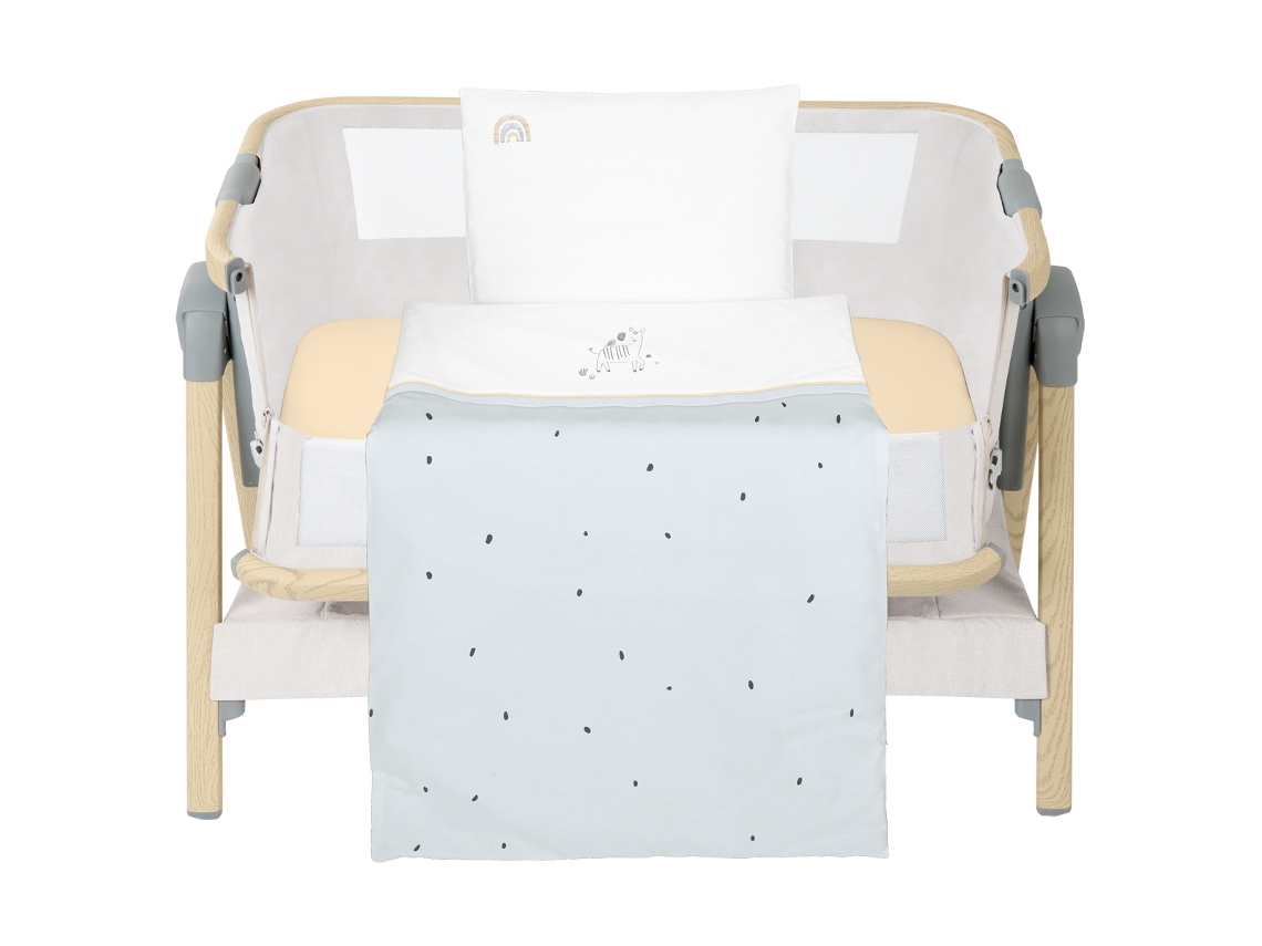 Juego de cama para cuna pequeña de 3 piezas Kikkaboo Stripey Friends