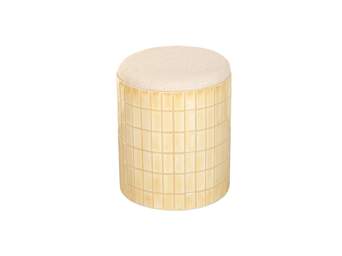 Reposapies Metal Poliester Mosaico Crema 37x37x45cm