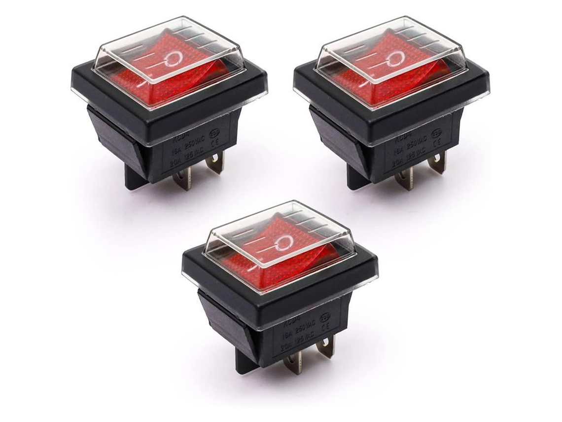 2026altiro-juego De 3 Interruptores Basculantes Con Cubierta Impermeable, 16a/250v 20a/125v Ca (dpst)