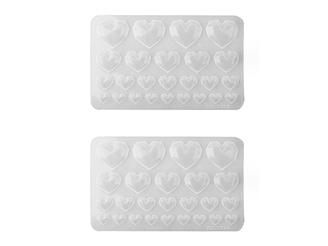 Molde de Silicona en Forma de Corazón, 2 Piezas, para Resina Epoxi y Decoración de Pasteles RNEMITERY