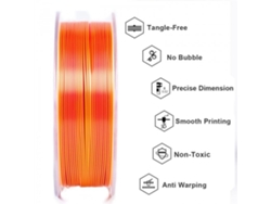 Filamento PLA Silk GEEETECH para impresoras 3D, 1,75 mm, 1 kg, bicolor, antiobstrucción, sin burbujas, alto brillo, amplia compatibilidad (1 kg)
