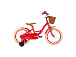 Bicicleta infantil Generation Blanco de 16 pulgadas, roja, con cesta.