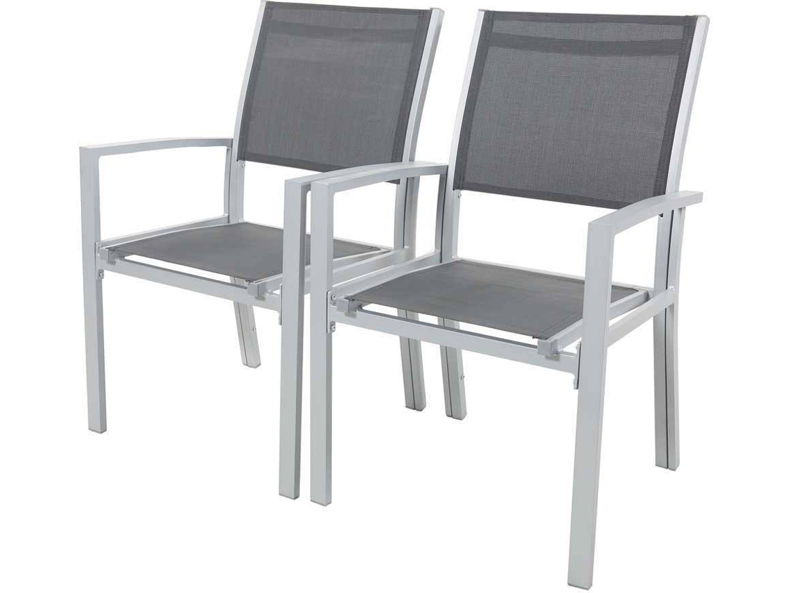 Sillas de Jardín HABITAT ET JARDIN Tropic (Gris - Aluminio - 57.5x62x90 cm)