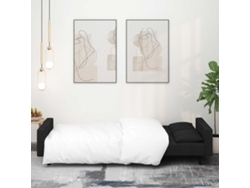 Sofá Cama De 2 Plazas Con Dos Almohadas Terciopelo Negro