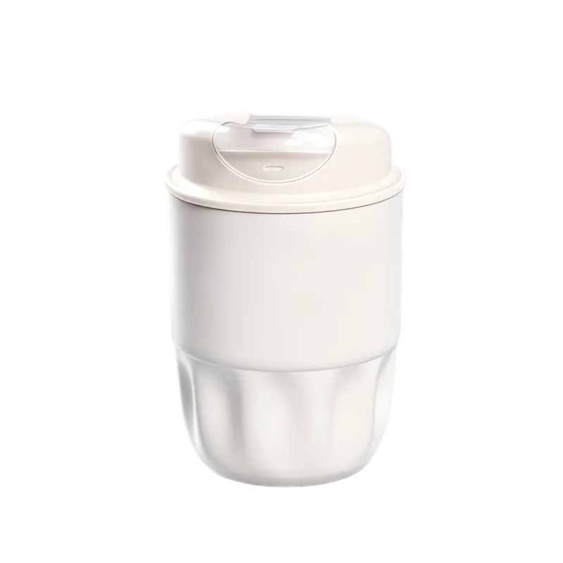 Botella térmica para café (blanca, 260 ml), acero inoxidable 316, boca ancha, antibacteriana, apta para bebidas frías y calientes.
