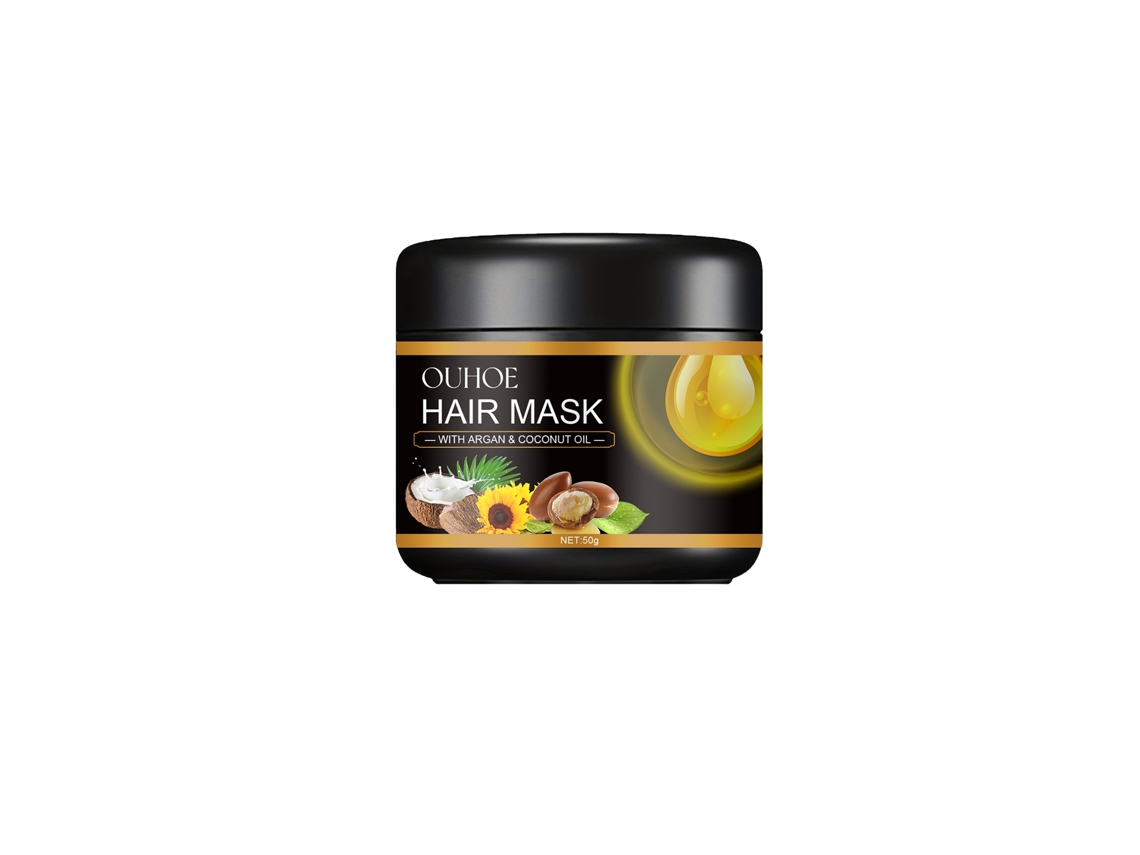 Mascarilla capilar suavizante, tratamiento hidratante para cabello rizado, seco y dañado con aceites de nuez, coco y girasol.
