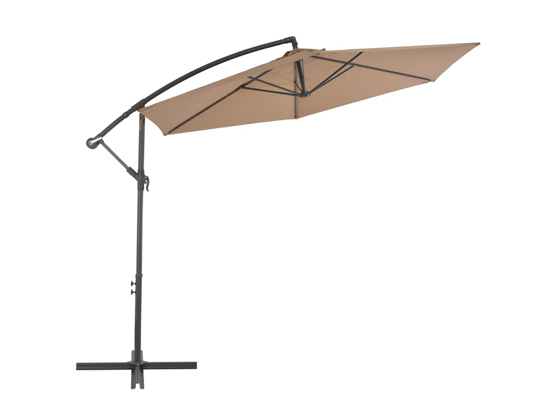 Sombrilla Cantilever con Poste de Aluminio 300 cm Marrón Grisáceo EXCLUSIVA MAISON