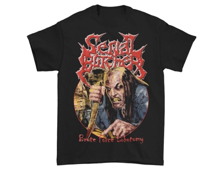 Camiseta ROCKINSTONE de lobotomía de fuerza bruta de carnicero en serie (S)