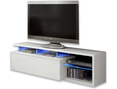 Mueble de TV HABITDESIGN Blue-Tech (Blanco - Melamina - 43 x 150 x 41 cm)