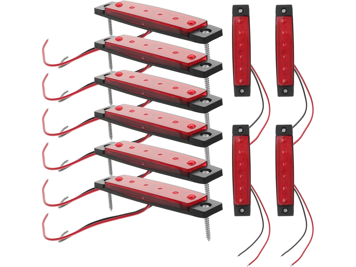 Juego De 10 Luces De Posición Laterales Led Rojas Para Coches, Camiones Y Remolques.