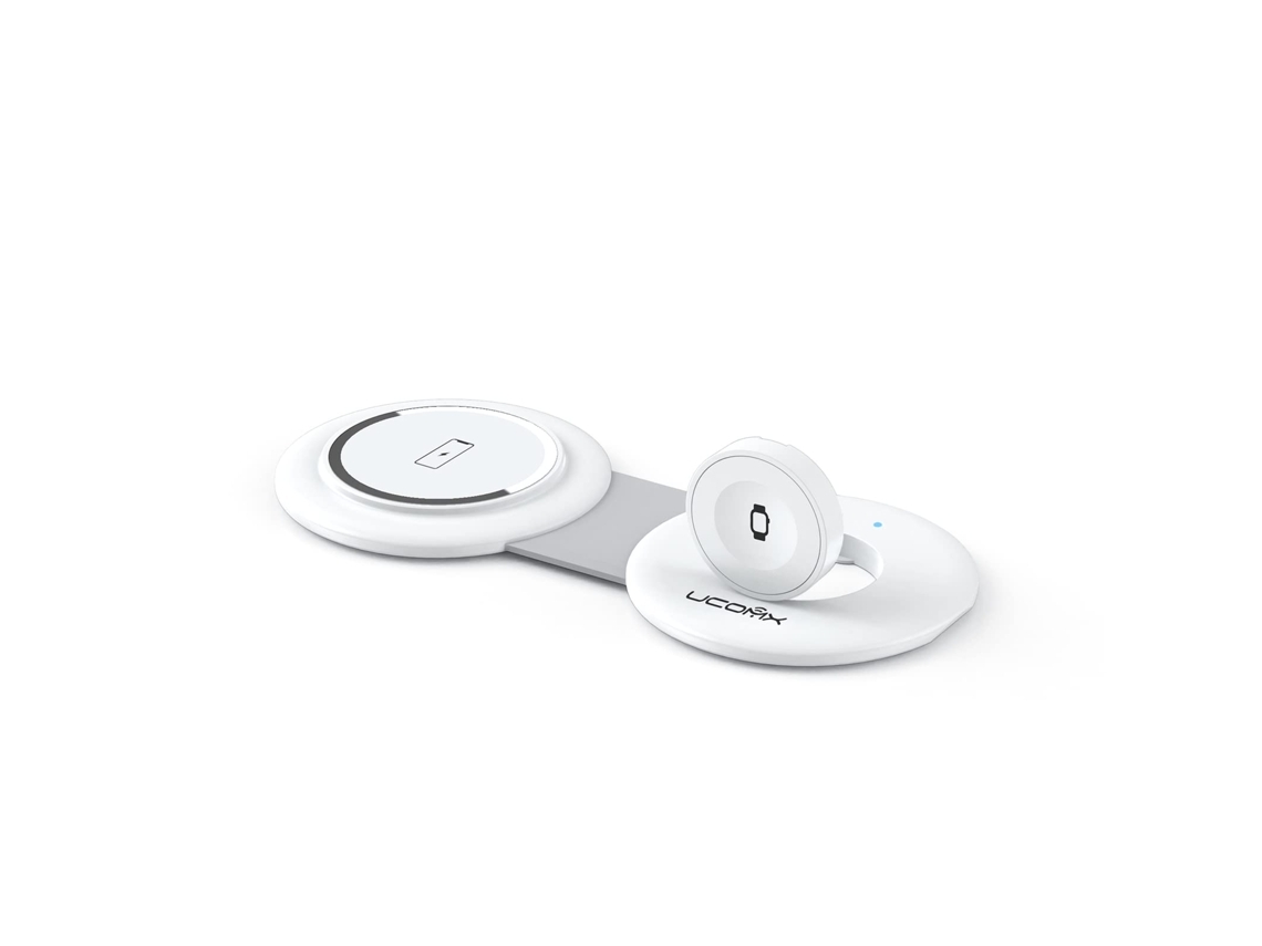 Estación De Carga Inalámbrica Traveller Para Apple Yemaesre Magnética Blanco