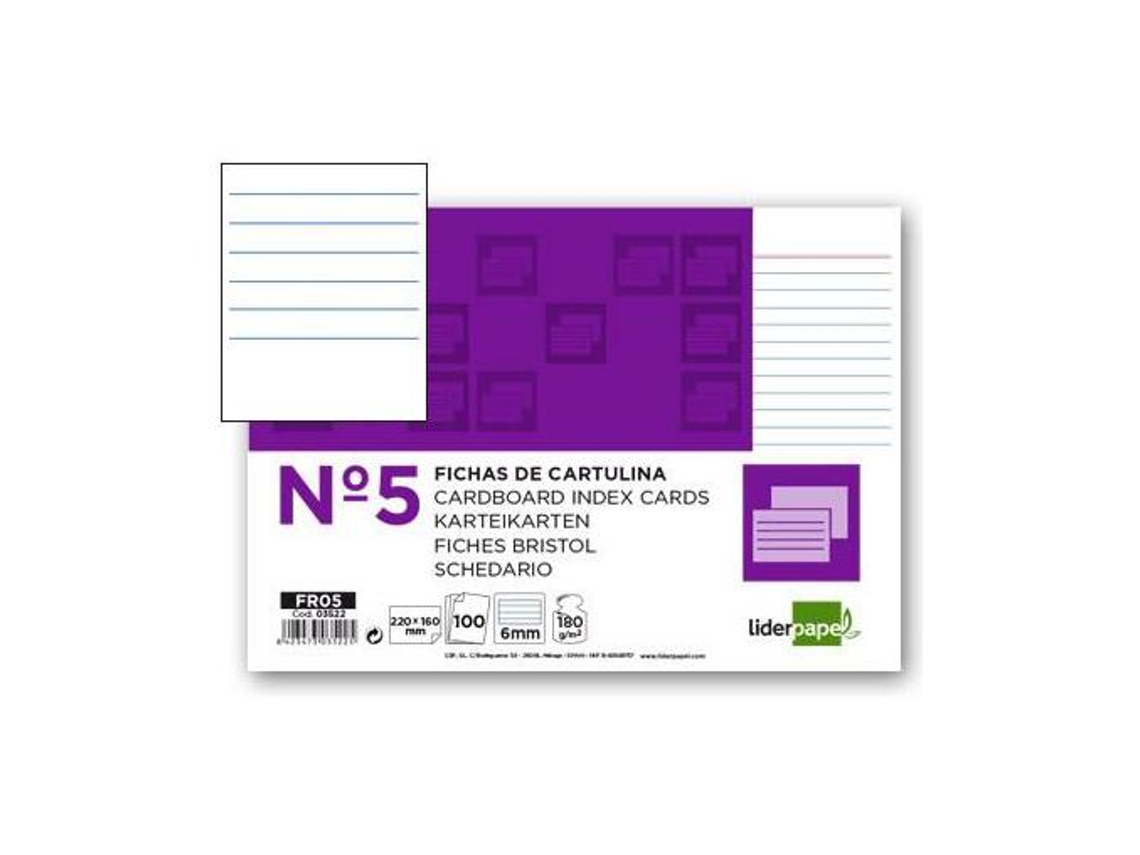 Fichas Em Cartolina, Emb. Com 100, 160X220 Mm, Pautado