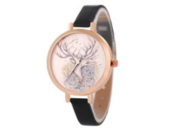 Reloj De Pulsera Analógico De Cuarzo Para Mujer Con Esfera Redonda, Elegante Color Negro.