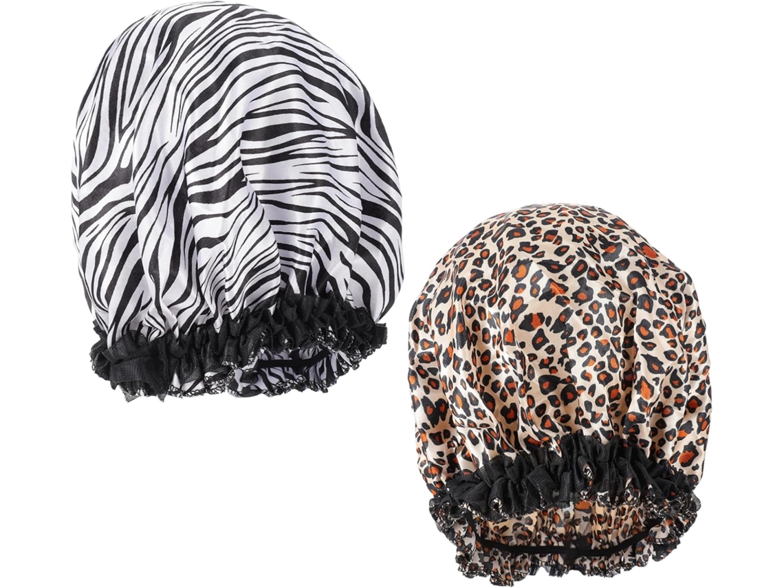 Conjunto De Dos Piezas De Elegante Gorro De Satén Para Mujer Con Encaje.