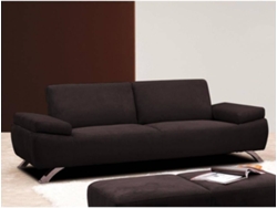 VENTE-UNIQUE.PT Sofá 3 Plazas VENTE-UNIQUE Polka (Marrón - 220x90x78 cm)