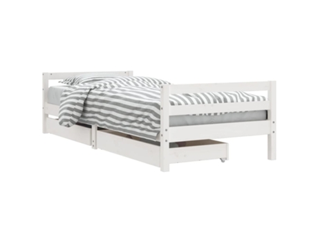 Estructura De Cama Para Niños VIDAXL Blanco Madera (90x190 cm)