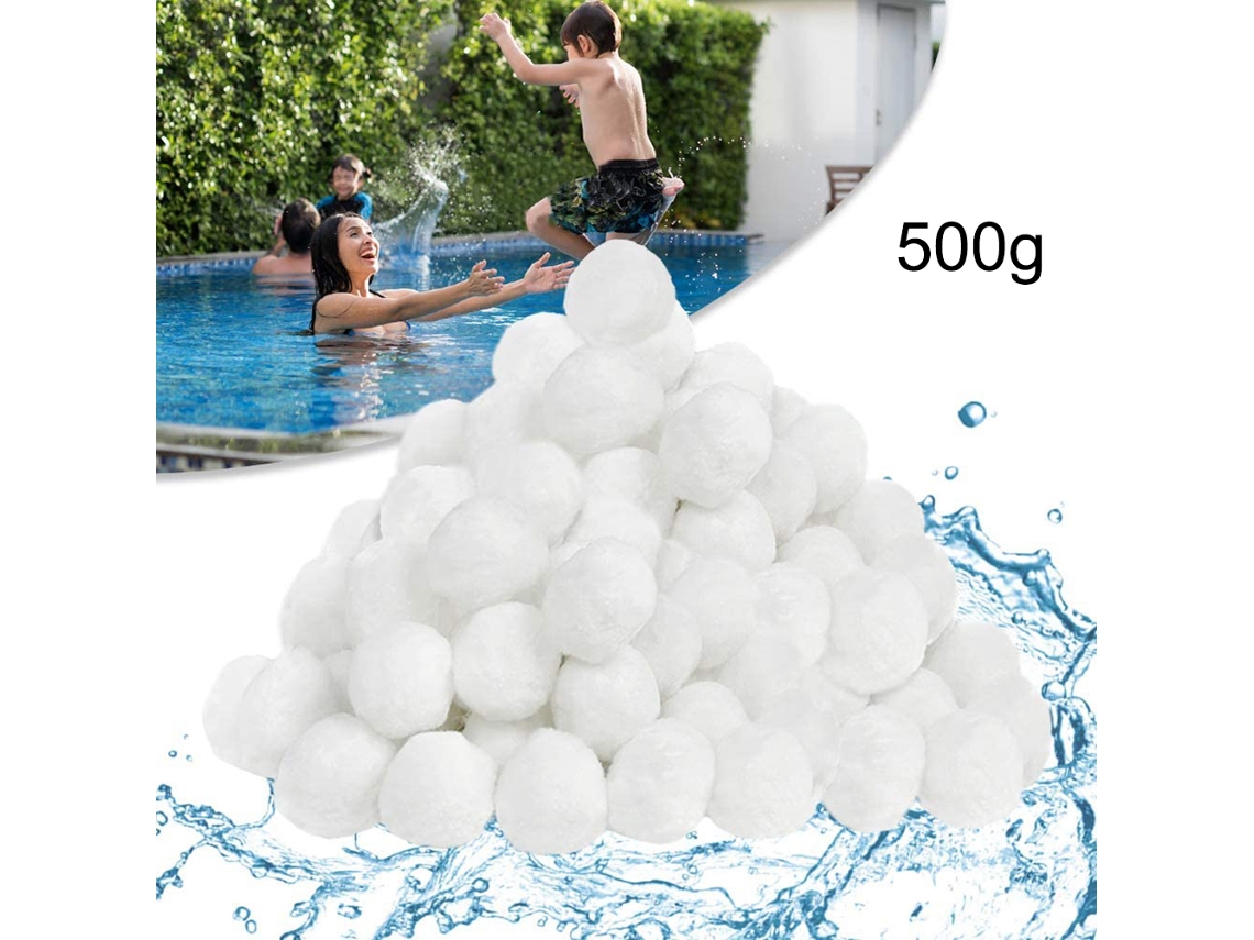 Bolas filtrantes para piscina de 500 g, repuesto para cartucho y arena en el sistema de filtración.