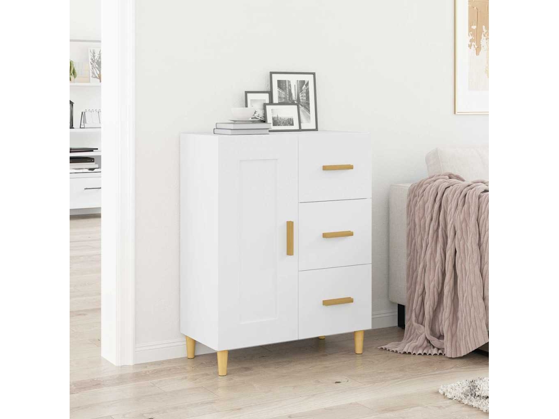Aparador De Madera Contrachapada Blanco 69,5x34x90 Cm