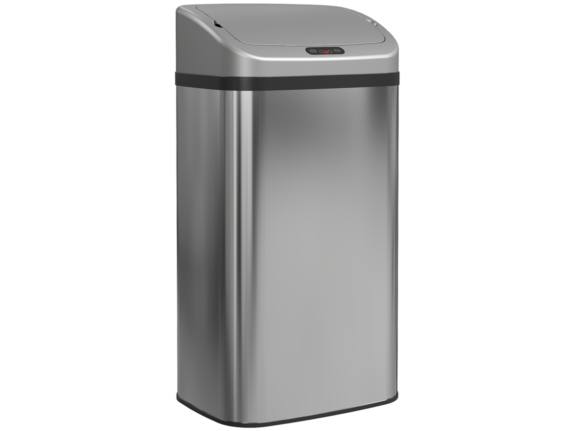 Lixeira 48l Sensor Infravermelho Inox Anti Digital Prata