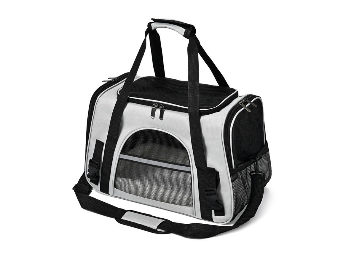 Transportadora Plegable Para Animales Eifson Con Ventana De Malla Hasta 7kg (negro-gris)