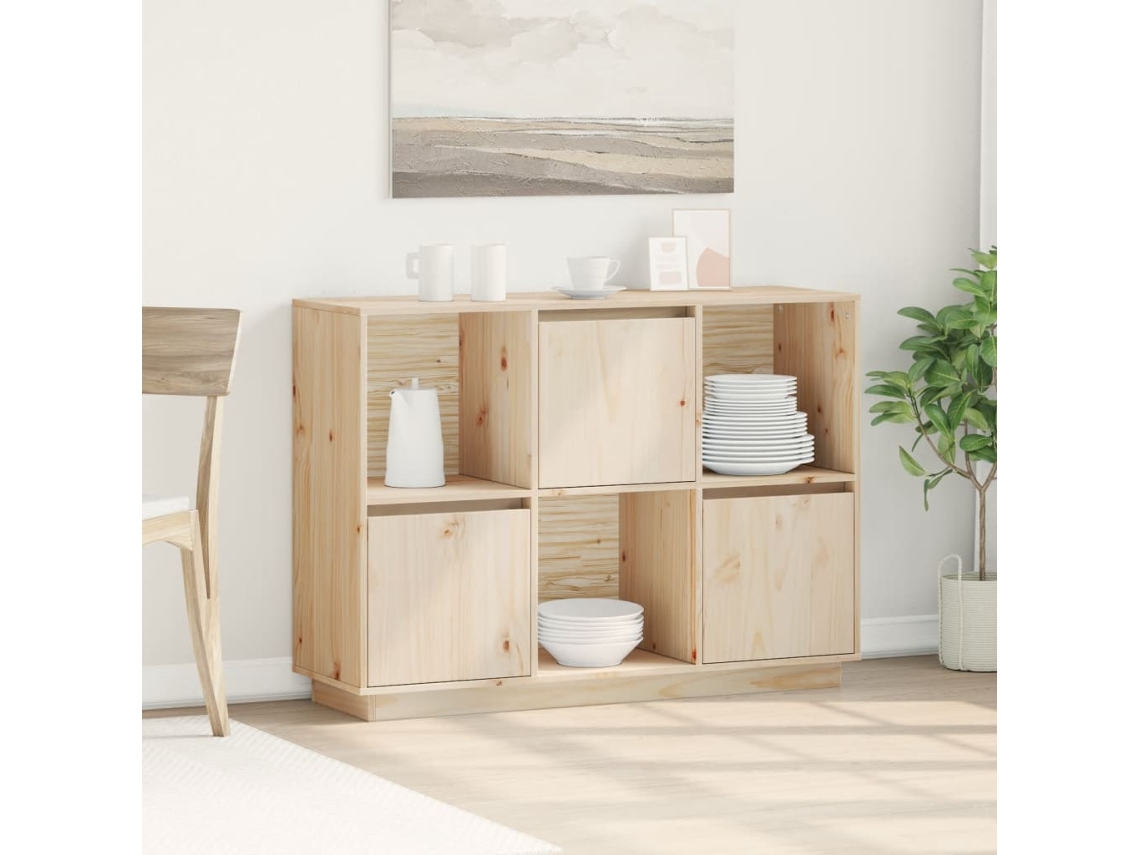 Aparador 110,5x35x80 cm Madera Maciza de Pino Dkd Home Decor