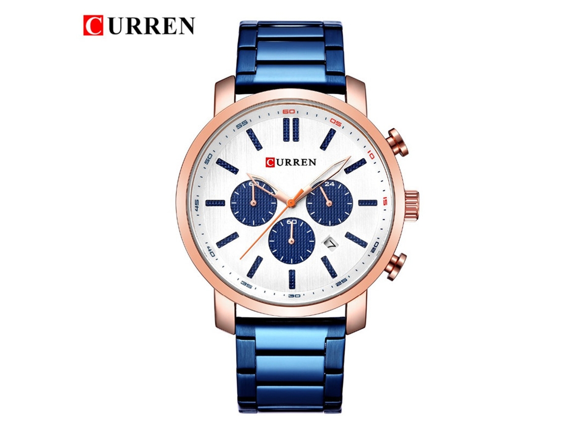 Reloj De Cuarzo Informal Para Hombre (azul), Reloj De Negocios Con Correa De Acero Inoxidable, Reloj Sencillo.
