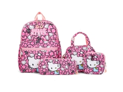 Preciosa mochila escolar infantil Sanrio Hello Kitty Melody Kuromi con dibujo de Sanrio, estuche y billetera nueva.